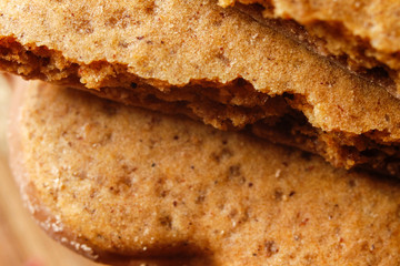 Cookies with honey. Extreme macro photography.