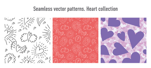 Heart seamless pattern. Vector love illustration. Valentine's Day, Mother's Day, wedding, scrapbook, gift wrapping paper, textiles. Colorful background