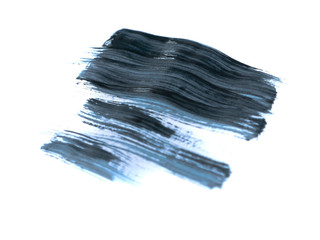 Black Acrylic Paint Stroke Isolated on White Background