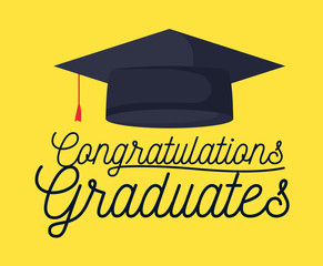graduation class celebration card with hat