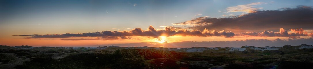 Panoramic View on the North Frisian Island Amrum in Germany