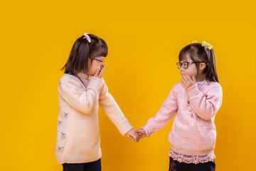 Cute little girls suffering from chromosome abnormality