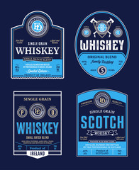 Whiskey and scotch whisky labels