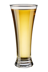 Glass with apple juice isolated on white background. 