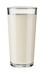 Glass with milk isolated on white background. 