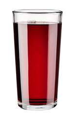 Glass with jiuce cherry isolated on white background. 