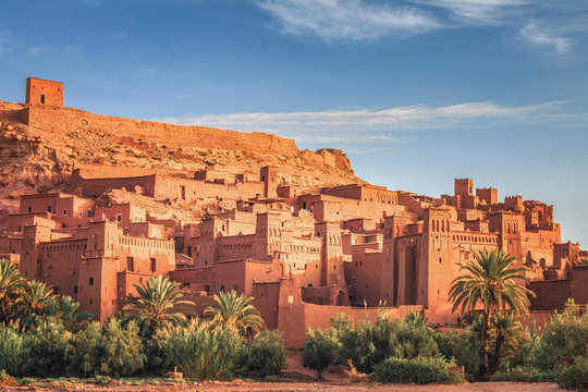 Kasbah Ait Ben Haddou in the Atlas Mountains of Morocco. UNESCO World Heritage.