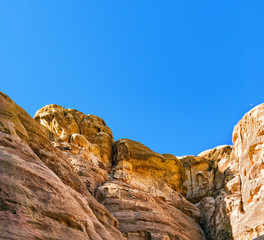 Fototapeta premium Rocks in mountains of Petra on sunny day