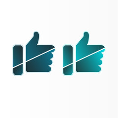 Thumb up, hand vector icon for social networking websites and mobile apps. Modern flat design. Vector graphics.