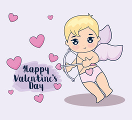 valentine day card with cupid