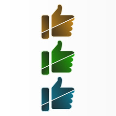 Thumb up, hand vector icon for social networking websites and mobile apps. Modern flat design. Vector graphics.