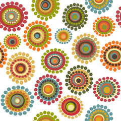 Vintage doodle flowers seamless pattern