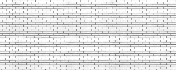 White modern brick wall panoramic background. Backdrop for office design