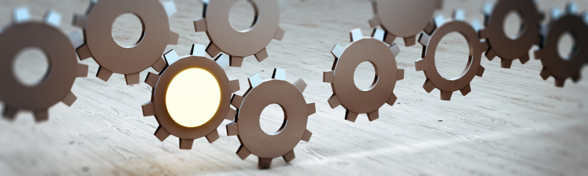 Gears cyberspace business ideas concept 3d rendering