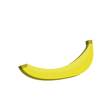 banana 3d icon. colored vector design illustration