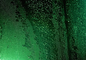 water drops on green