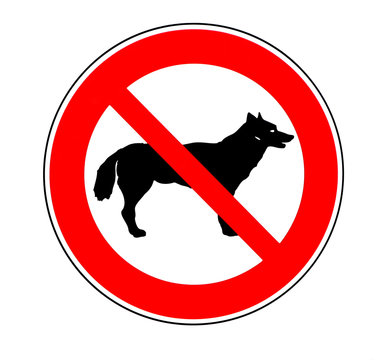 recommend clip art: No dogs allowed sign. Illustration on white background
