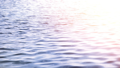 Landscape lake. Texture of water. The lake is at dawn. The mouth of the river at the confluence of...