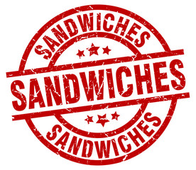 sandwiches round red grunge stamp