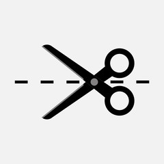 scissors icon, incision path