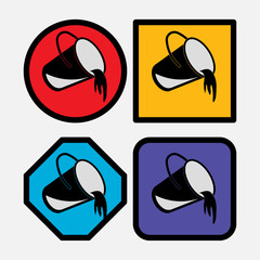 set icon bucket of paint, shading the image
