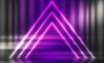 Fototapeta na wymiar Dark futuristic background with lines and neon rays. Background trend color purple