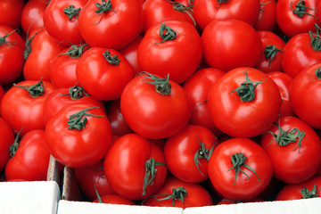 Ripe tomatoes on the market