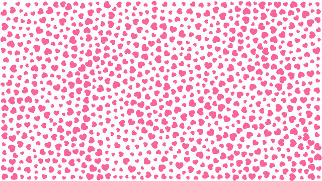 Cute hearts. Background with small hearts. Pattern with small pink hearts on white background. Template for greeting card Happy Valentines day, textile design, love concept. Vector illustration