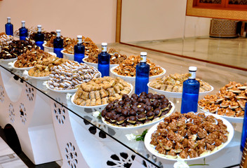Moroccan biscuits for weddings. Biscuits are served with internationally known Moroccan tea. Biscuits are made from flour, eggs, chocolate and sugar
