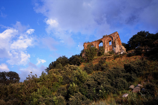ruins of church in Trzesacz, Baltyk, Poland