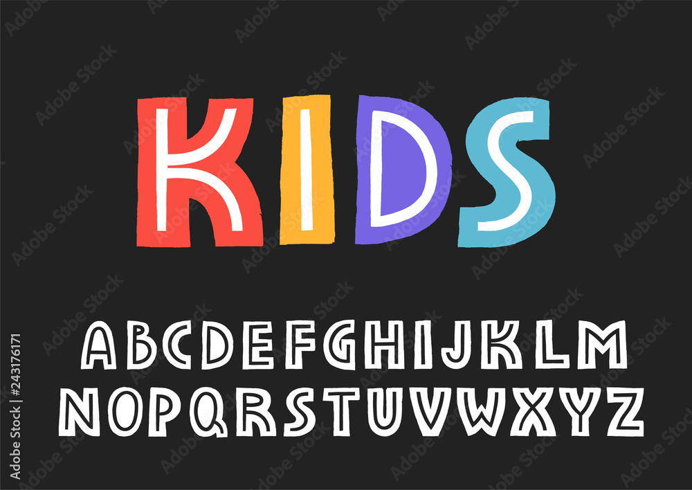 Aufkleber vector uppercase display alphabet with texture border and the line inside the letters