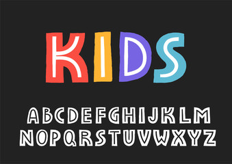 Vector uppercase display alphabet with texture border and the line inside the letters