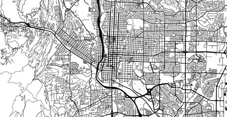 Urban vector city map of Colorado Springs, Colorado, United States of America
