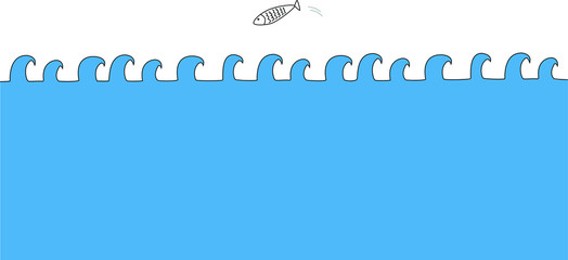 Fisch und Wellen vektor Illustration
