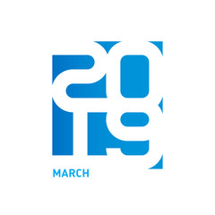 2019. Vector background. Cover of business diary for 2019 with inscription. Vector brochure or calendar design template with pattern.