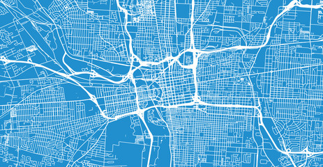 Naklejka premium Urban vector city map of Colombus, Ohio, United States of America