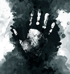 image of palm print in grunge style