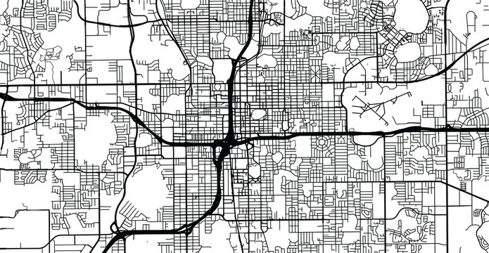 Urban vector city map of Orlando, Florida, United States of America