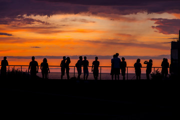 Summer sunset after a heavy storm at Labenne, Landes, France.