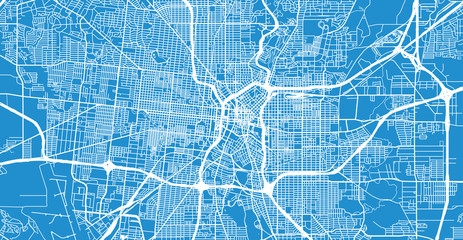 Urban vector city map of San Antonio, Texas, United States of America - obrazy, fototapety, plakaty