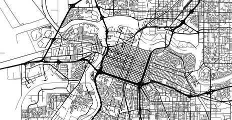 Urban vector city map of Sacramento, California, United States of America