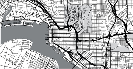 Fototapeta na wymiar Urban vector city map of San Diego, California, United States of America
