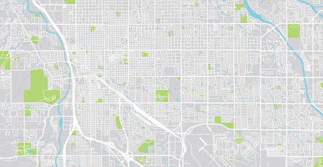 Urban vector city map of Tucson, Arizona, United States of America