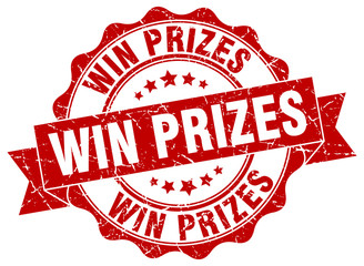 win prizes stamp. sign. seal