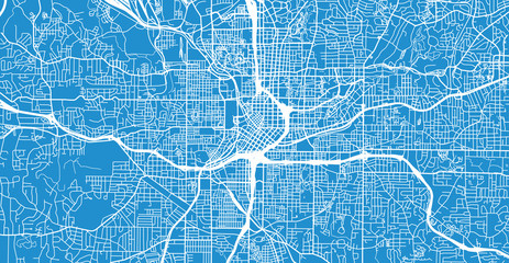 Urban vector city map of Atlanta, Georgia, United States of America - obrazy, fototapety, plakaty