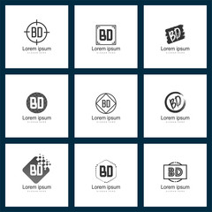 Fototapeta premium Set of letter logo. Initial BD Logo Template Vector Design