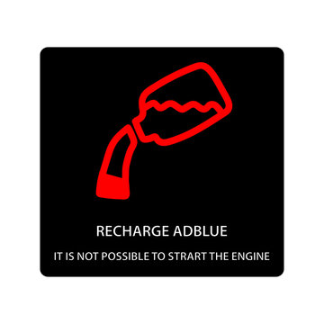 warning dashboard car icon, recharge adblue it is not possible to start engine
