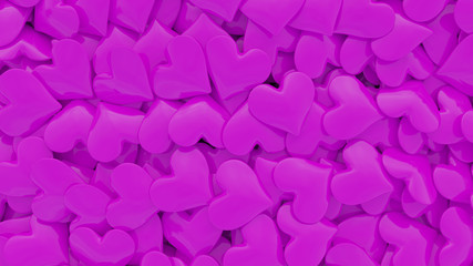 Muchos corazones desparramados rosas Ver. 2, 3D