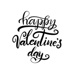 Lettering vector illustration for Happy Valentines Day. Romantic invitation or greeting card, typography poster with modern calligraphy. 