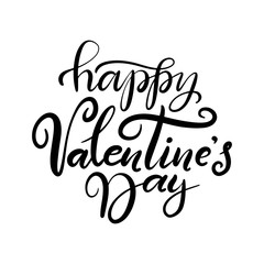 Lettering vector illustration for Happy Valentines Day. Romantic invitation or greeting card, typography poster with modern calligraphy. 